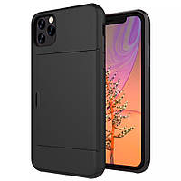 Чохол для телефону iPhone 15 Plus із прихованим слотом для банківських карток  Чорний Хіт продажу!