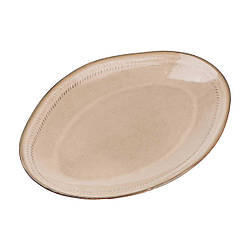 Тарілка плоска овальна керамічна обідня 33.5х23 см