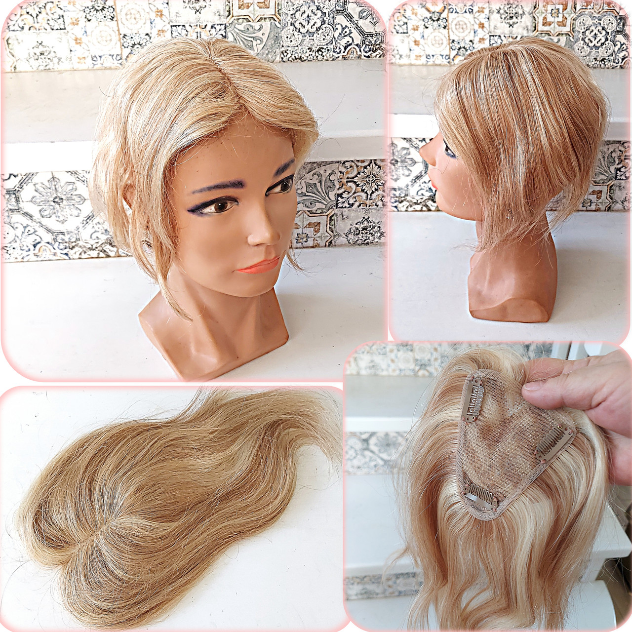 Накладка з натурального волосся на маківку, моно-система TIARA Q10"-24H613, фото 1