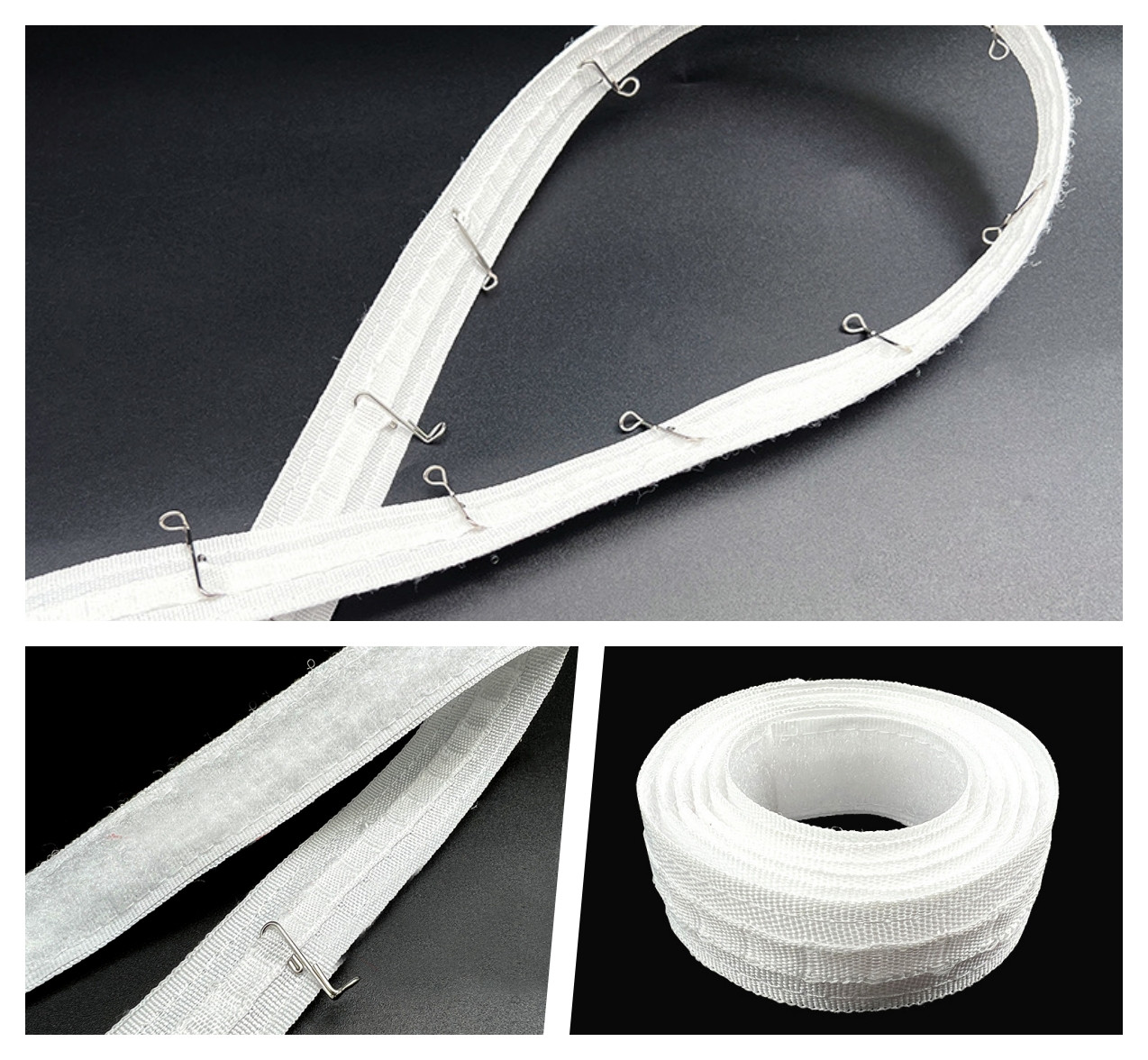 Тесьма для штор / З самоклеючою липучкою / ~1 метр тасьми + 1 метр ...