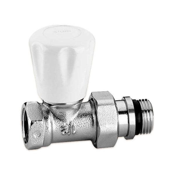 Кран радіаторний вентильний Caleffi DN 1/2" прямий (матовий хром) 412402, фото 1