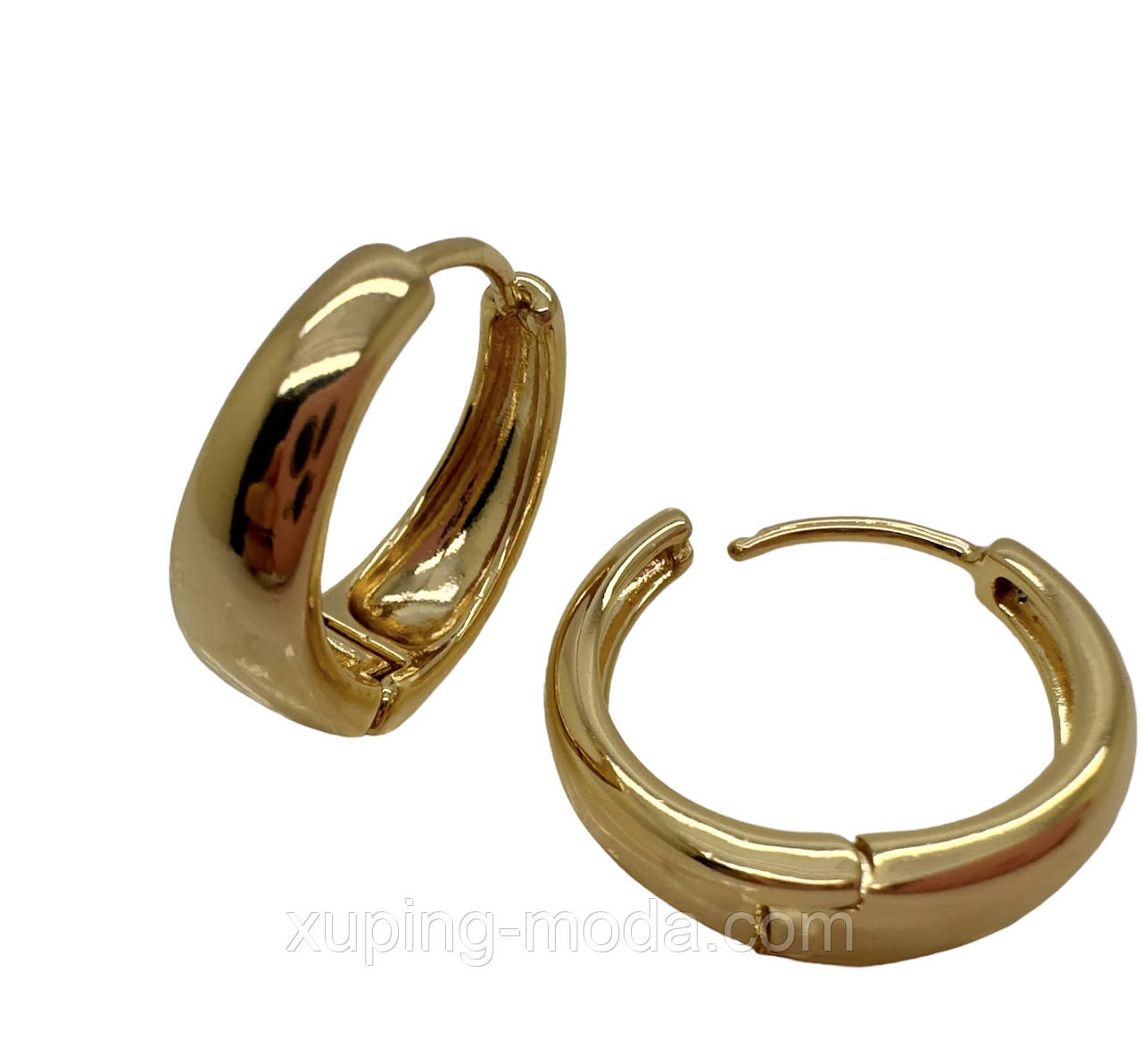 Сережки ксюпінг. 15х5 мм. 18 к, фото 1