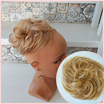 Гумка шиньйон пишна з термоволокна пшеничний  Q17-24В