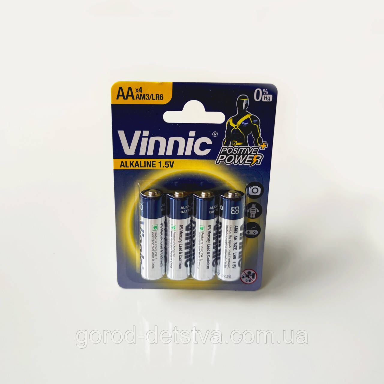 Лужні батарейки АА 1,5V "Vinnic" Alcaline пальчикові 4 шт