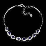 Браслет. Натуральний сапфір. Срібло 925., фото 2