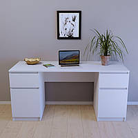 Офісний білий стіл двотумбовий комп'ютерний для ноутбука з фасадом без ручок СП-106/1 Тіса Мебель