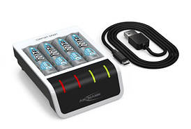 Швидкий зарядний пристрій Ansmann Comfort Smart +4× AA 2100mAh з USB входом для 1-4 NiMH аккумуляторів АА/ААА