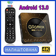 Смарт ТВ приставка G96 MAX 4/32 Гб - Налаштована. Smart TV Box Android 13 RK-3528 Смарт ТВ.