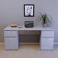 Двотумбовий комп'ютерний стіл прямий із суцільною стільницею та фасадами без ручок СП-106/2 Тіса Меблі