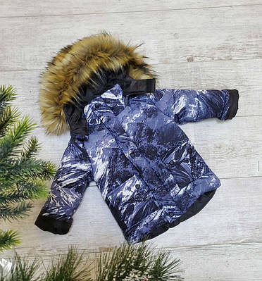 Куртка зимова для хлопчика 1-3 років Delfin Ka арт.1168, Колір Синій, Розмір дитячого одягу (порослі) 80