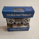 Бездротовий bluetooth джойстик DOUBLE motor vibration 4 для Sony PS4 -DS-2312-Silver, фото 6