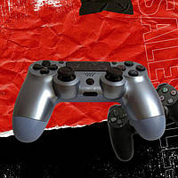 Бездротовий bluetooth джойстик DOUBLE motor vibration 4 для Sony PS4 -DS-2312-Silver