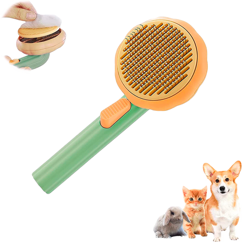 Гребінець для вичісування вовни домашніх тварин Hipetime - Pet Brush pumpkin Зелений Лучшая цена