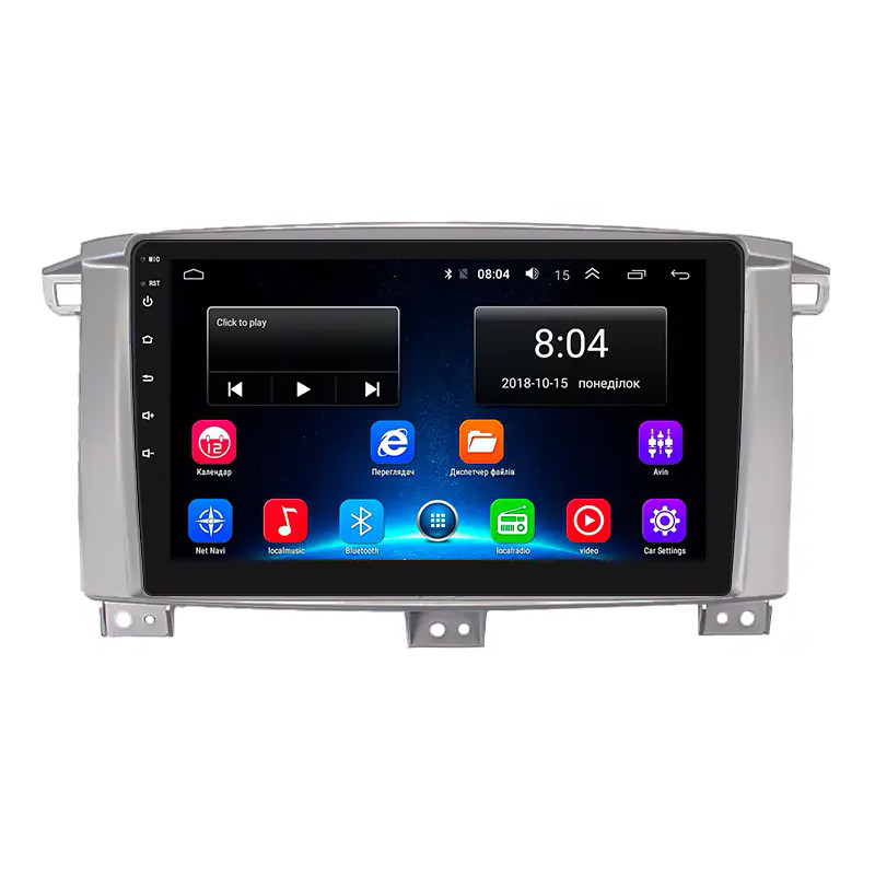 Al Штатна магнітола для Toyota Land Cruiser 100 Series Рестайлінг 1 2002-2005 екран 9" 2/32Gb Wi-Fi GPS Base Android, фото 1