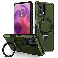 Протиударний чохол Pivot для Motorola E13 з кільцем підставкою хакі