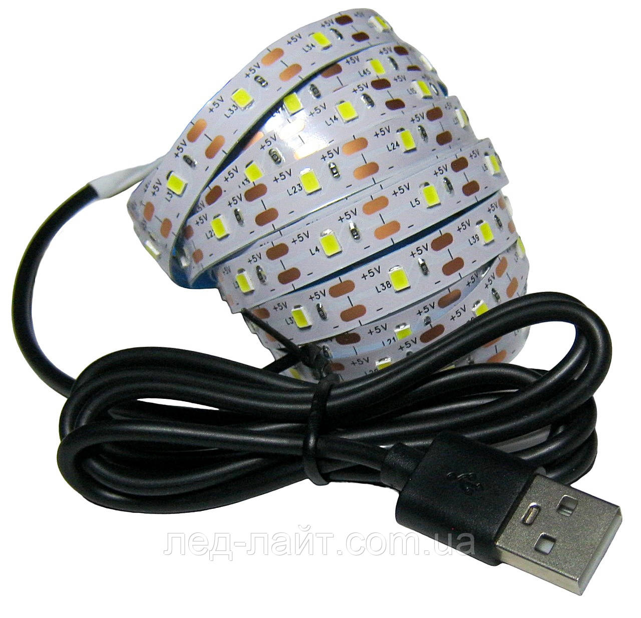Комплект 2м LED стрічки USB 5V 2835(60LED/м) IP20
