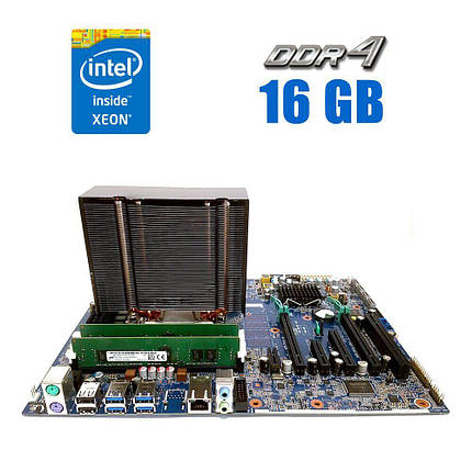 Комплект: Материнська плата HP Z440 / Intel Xeon E5-1650 v3 (6 (12) ядер по 3.5 - 3.8 GHz) (аналог i7-5820K) / 16 GB DDR4 / Socket, фото 1