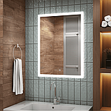 Дзеркало LED прямокутне з переднім підсвічуванням 50х70 см (MP13886405), фото 4