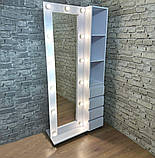 Дзеркало з полицями та шухлядами на повний зріст на колесах Led лампи 190х90 см (MP14563058), фото 2