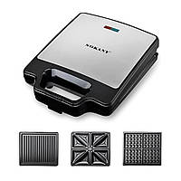Мультипекар з 3 насадками Sokany SK-BBQ-852 1400 Вт професійна вафельниця з антипригарним покриттям