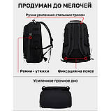 Рюкзак Тактичний на 40л штурмовий туристичний із системою MOLLE Чорний великий, фото 4