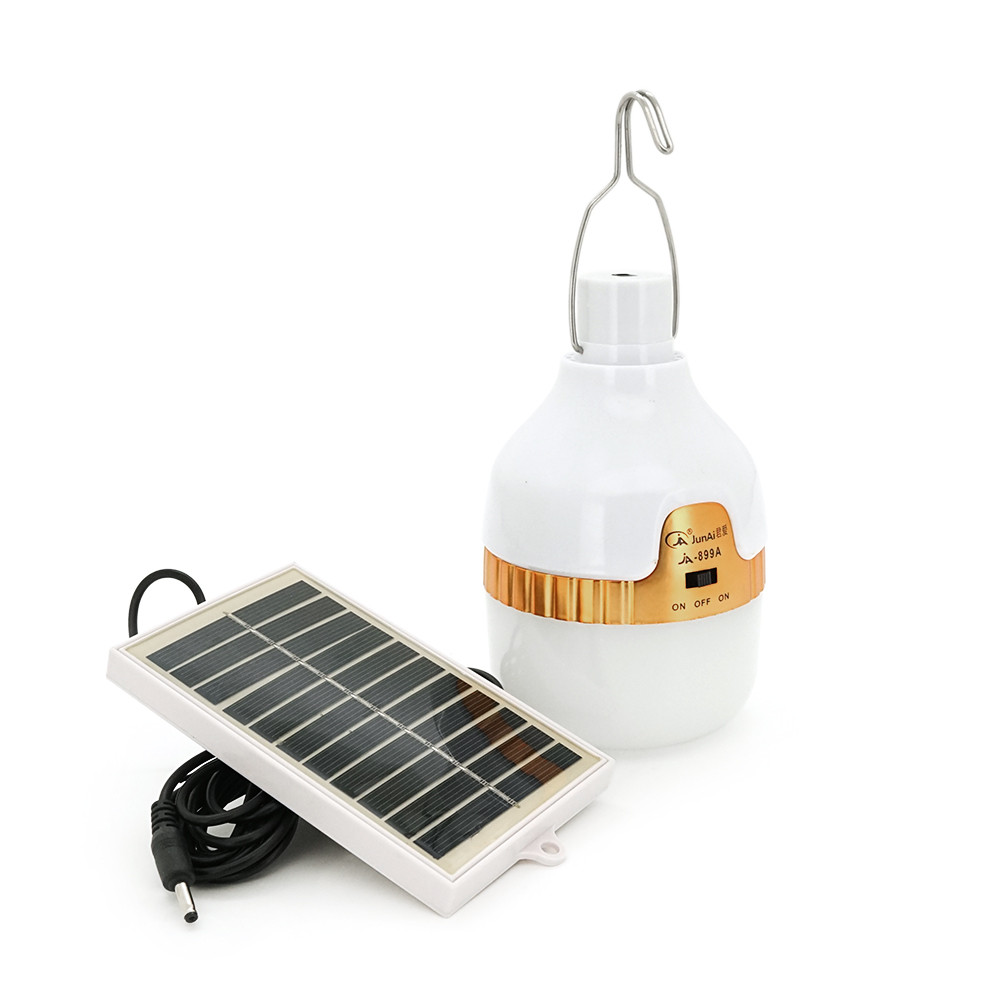 Лампа з вбудованим акумулятором Junai JA-899A, живлення від USB+Solar панелька 100х60 мм, Box