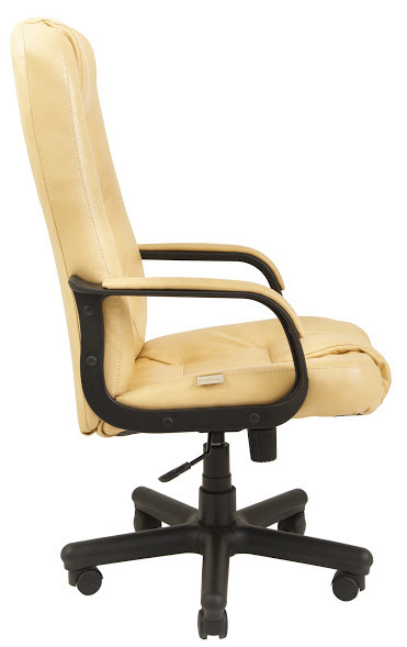 Кресло офисное Челси пластик подлокотники рич механизм Tilt экокожа Титан Голд Беж (Richman ТМ) - фото 3 - id-p437490795