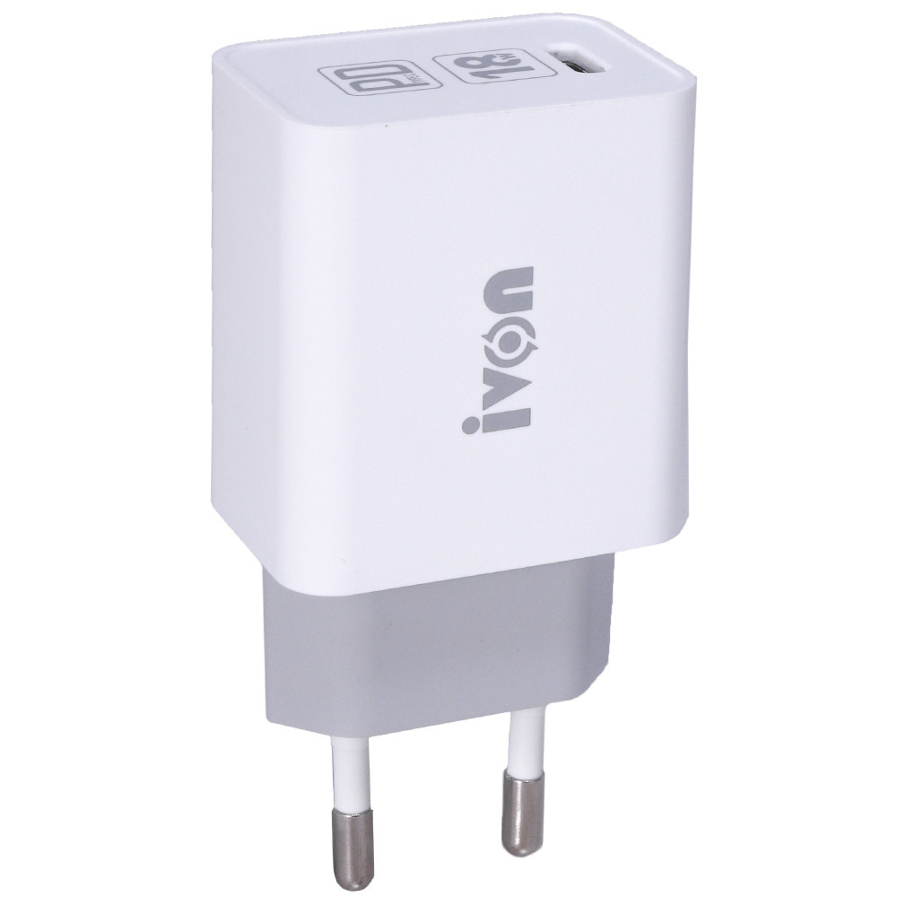 Home Charger | 18W | PD | USB С to Lightning Cable (1m) — iVon (AD-48) Rapid, фото 1