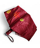 Парасолька автомат Susino №3030 жіноча на 9 спиць з осіннім листям Червоний, фото 3