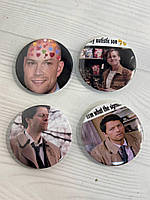 Закатний значок Castiel Supernatural 58 мм ціна за 4 шт