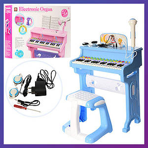 Дитяче піаніно-синтезатор CV8818-206AB на ніжках зі стільчиком мікрофон навушники музика