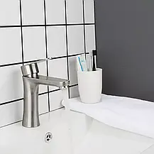 Змішувач для умивальника Frap F1048, сатин, фото 2