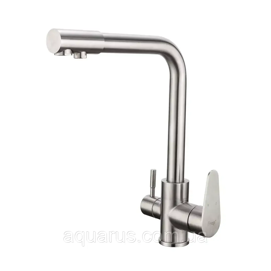 Змішувач для кухні на дві води Frap F4348, сатин