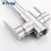 Змішувач для кухні на дві води Frap F4348, сатин, фото 4