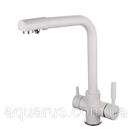 Змішувач для кухні на дві води Frap F4352-8, білий, фото 1