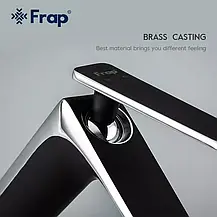 Змішувач для умивальника Frap F1057, чорний/хром, фото 3