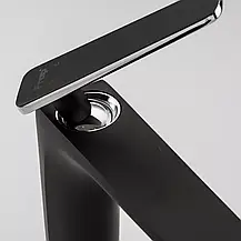 Змішувач для умивальника Frap F1057-2 високий, чорний/хром, фото 3