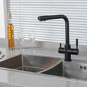 Змішувач для кухні Frap F4352-6 на дві води, чорний, фото 2