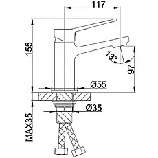 Змішувач для умивальника Frap F1062, чорний, фото 4