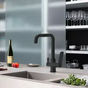 Змішувач для кухні Frap F4362 на дві води, чорний, фото 2