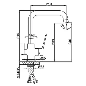 Змішувач для кухні Frap F4362 на дві води, чорний, фото 3