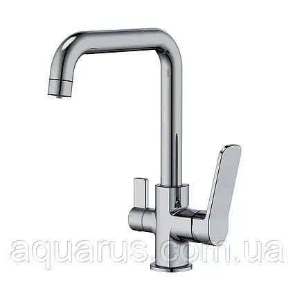 Змішувач для кухні на дві води Frap F4361, хром, фото 1