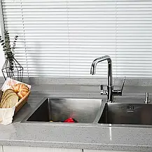 Змішувач для кухні на дві води Frap F4361, хром, фото 3