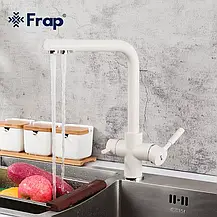 Змішувач для кухні під фільтр Frap F4352-24, білий, фото 4