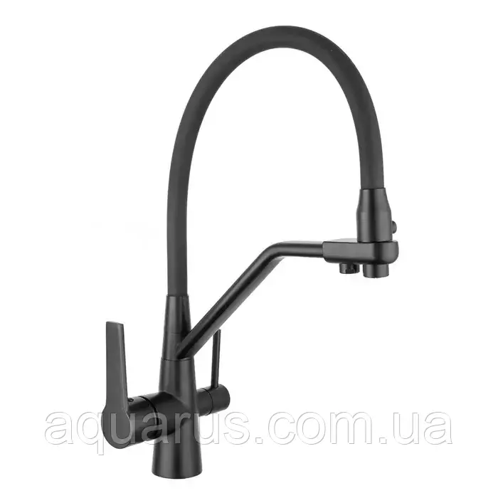 Змішувач для кухні на дві води Frap F4374-6, чорний