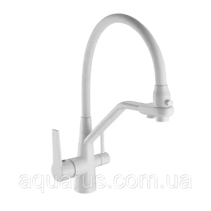 Змішувач для кухні на дві води Frap F4374-8, білий