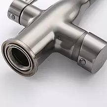 Змішувач для кухні під фільтр із гнучким виливом Frap F4396-15, збройова сталь/ сірий, фото 4