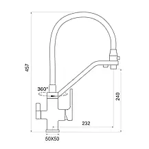 Змішувач для кухні на дві води GAPPO G4317-6 з гнучким виливом, чорний, фото 5