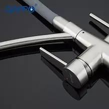 Змішувач для кухні на дві води Gappo G4398, фото 3