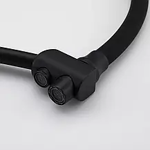 Змішувач для кухні на дві води GAPPO G4398-16 з гнучким виливом, чорний, фото 4